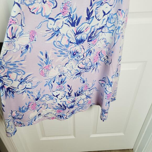 Lilly Pulitzer Dress Small Purple Margot Swing Floral Elephant Trunks In he Air - Picture 3 of 12